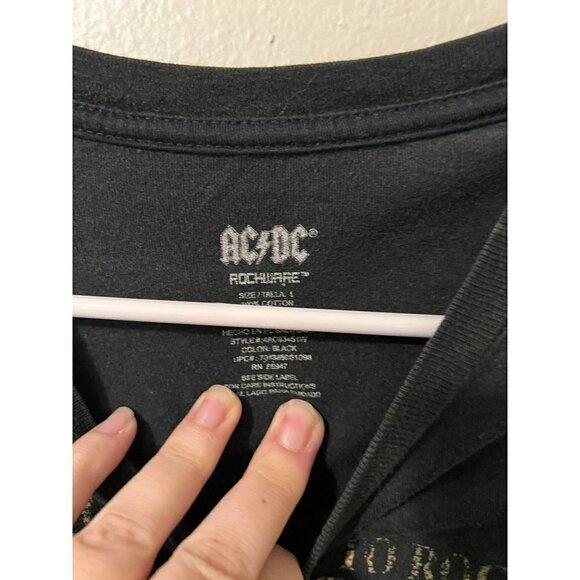 Women's AC/DC Black Crop Top Size L - Picture 2 of 2